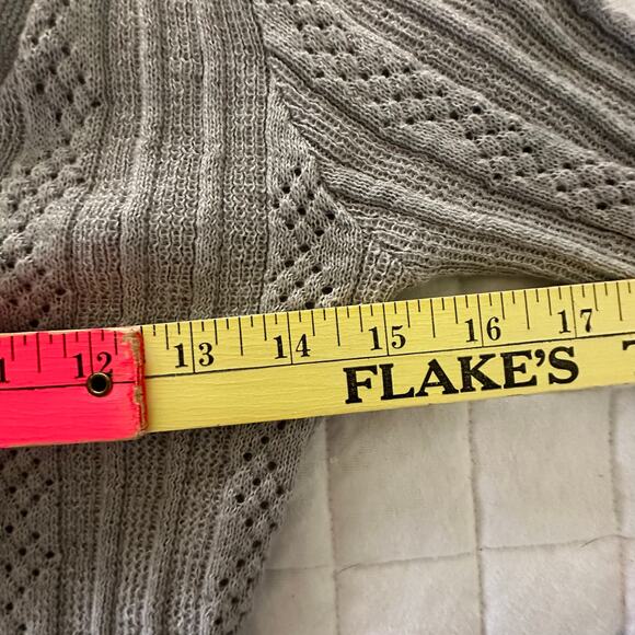 AEROPOSTALE Sweater Womens Medium Gray Cardigan Plunging V-Neck Fitted Retro Y2K - Picture 10 of 12